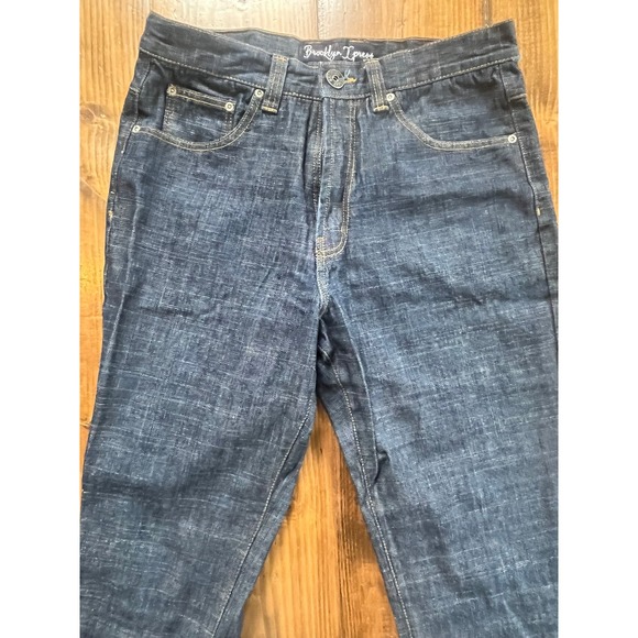 Brooklyn Xpress Other - Brooklyn Xpress Mens Dark Wash Embroidered Straight Leg‎ Denim Jeans W34 L34